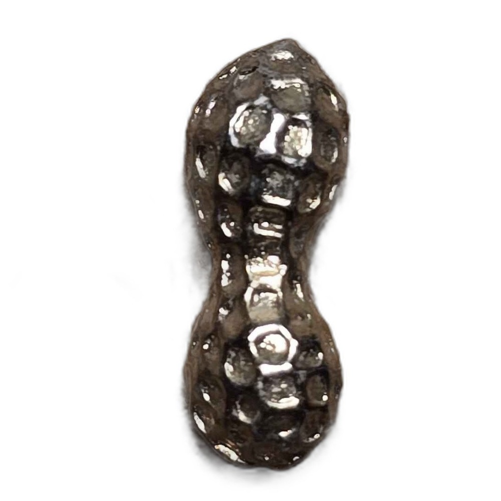 Vintage Silver Tone Figural Peanut Lapel Vest Hat Pin J2